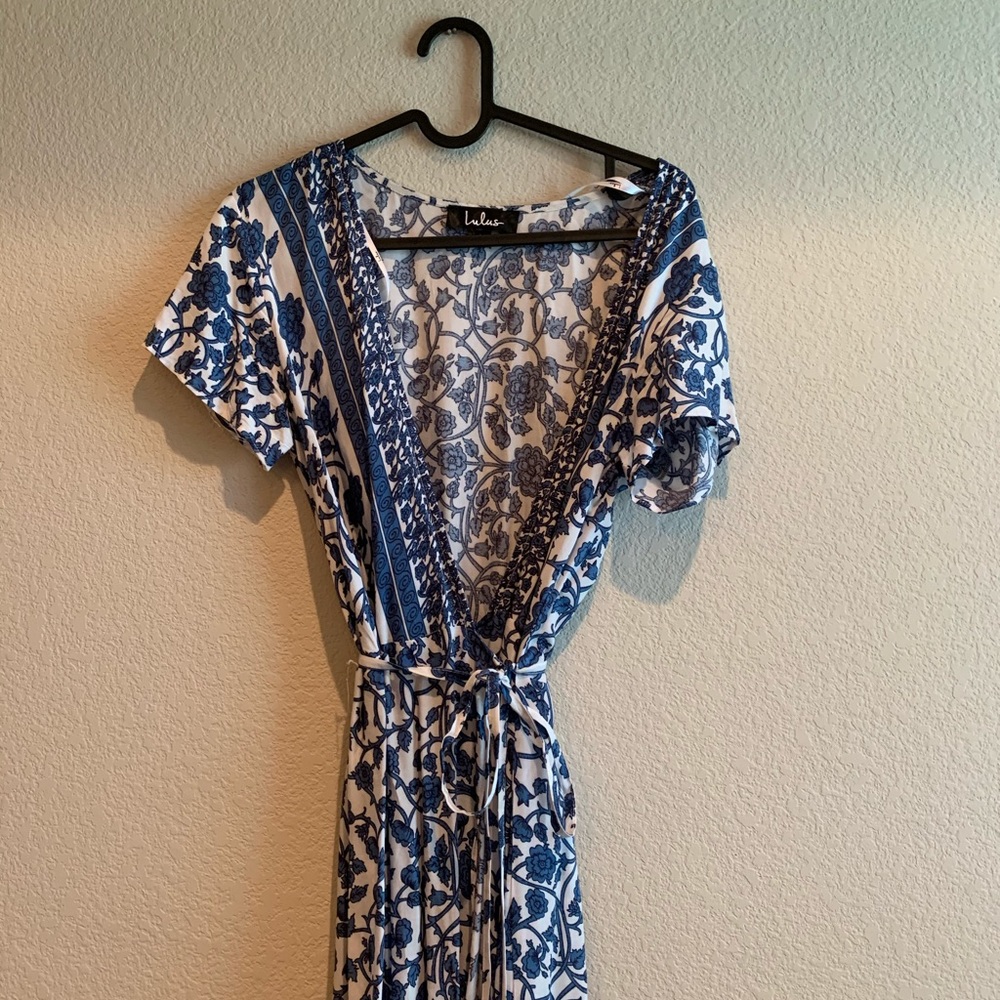 Lulus French Doors Floral Print Wrap Maxi Dress - Picture 3 of 7